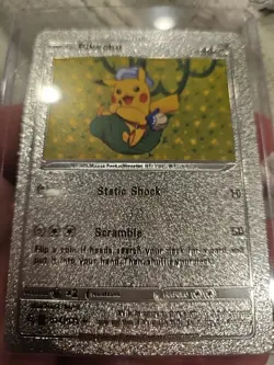 Pikachu Silver Fan Art Vinyl Collector Pokemon Card Static Shock 074/073 - Image 5