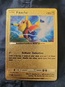Pikachu Gold Foil Fan Art Textured Collector Pokemon Card HP80 076/073 - Image 1