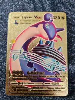 Lapras VMAX Gold Foil Fan Art Vinyl Collector Pokemon Card SV111 - Image 2