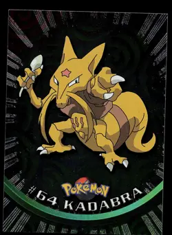 Pokemon Card - Topps TV Animation Edition Kadabra 64 Foil Black Logo Rays - Image 1