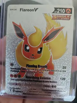 Flareon V Silver Foil Fan Art Collector Pokemon Card HP210 Single Strike 169/203 - Image 1