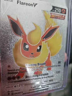 Flareon V Silver Foil Fan Art Collector Pokemon Card HP210 Single Strike 169/203 - Image 4