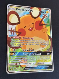 Dedenne GX 195A/214 Alternate Full Art Unbroken Bonds Pokemon Card NM - Image 1