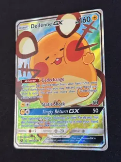 Dedenne GX 195A/214 Alternate Full Art Unbroken Bonds Pokemon Card NM - Image 3