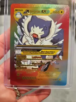 M Snorlax EX Rainbow Foil Fan Art Vinyl Collector Card 159/300 - Image 1
