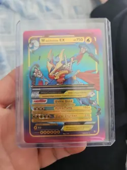 M Ash Greninja EX Rainbow Foil Fan Art Vinyl Collector Card 159/300 - Image 1