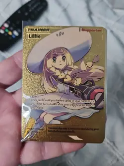 Lillie Trainer Gold Foil Fan Art Vinyl Collector Pokemon Card 147/149 - Image 1