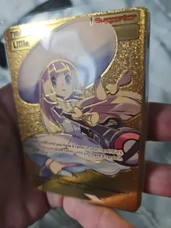 Lillie Trainer Gold Foil Fan Art Vinyl Collector Pokemon Card 147/149 - Image 4
