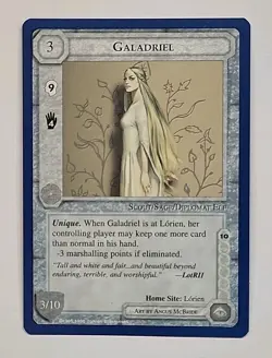 MIDDLE-EARTH CCG MECCG GALADRIEL THE WIZARDS UNLIMITED RARE LOTR CARD - Image 1