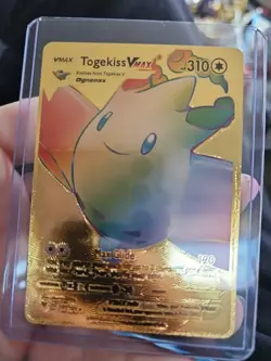 Togekiss Vmax Rainbow Gold Foil Fan Art Textured Collector Pokemon Card - Image 1