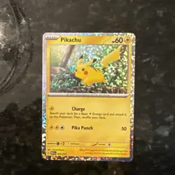 Pokemon Pikachu 002/015 McDonald's 2024 Promo Holo Basic Card 60 HP 50 Attack - Image 1