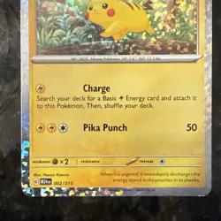 Pokemon Pikachu 002/015 McDonald's 2024 Promo Holo Basic Card 60 HP 50 Attack - Image 3