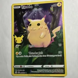 Pokemon Pikachu Celebrations Holo Rare Full Art 005/025 60 HP Basic Card - Image 1