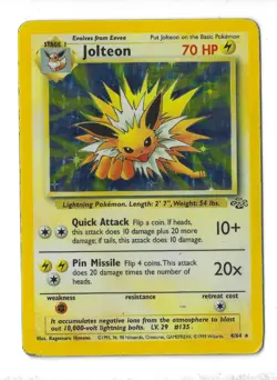 Jolteon 4/64 Jungle Holo Rare Pokemon Card WOTC 1999 MP - Image 3
