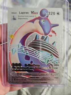 Lapras VMAX Silver Foil Fan Art Premium Collector Pokemon Card SV111/SV122 HP320 - Image 1