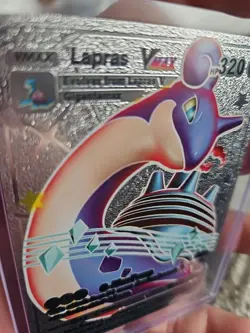 Lapras VMAX Silver Foil Fan Art Premium Collector Pokemon Card SV111/SV122 HP320 - Image 3