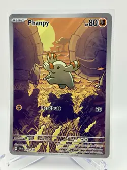 Pokemon TCG Phanpy Illustration Rare Holo Card 205/191 Sv08: Surging Sparks - Image 1