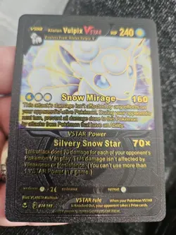 Alolan Vulpix VStar Black Foil Fan Art Textured Collector Pokemon Card 034/195 - Image 5