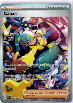 Pokemon Canari 291/217 ASC EN Full Art Secret Rare Trainer Supporter MINT - Image 1