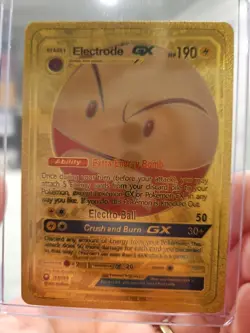 Electrode GX Gold Foil Fan Art Textured Collector Pokemon Card 155/168 HP190 - Image 1