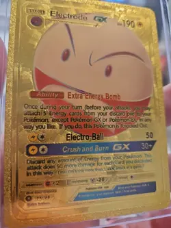 Electrode GX Gold Foil Fan Art Textured Collector Pokemon Card 155/168 HP190 - Image 3