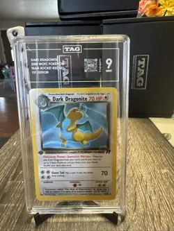 2000 POKEMON ROCKET 1ST ED #22 DARK DRAGONITE TAG 9 - Image 2
