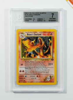 Pokemon BGS 7 Blaine's Charizard #2 Gym Challenge Unlimited 2000 English ERROR - Image 1