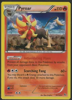 2014 Pokemon X & Y Flash Fire Pyroar Holo 10/106 NM/M - Image 1