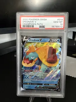 2020 POKEMON SWORD & SHIELD CHAMPION'S PATH DREDNAW V #14 - PSA GEM MT 10 - Image 1
