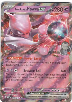 Team Rocket's Mewtwo ex 081/182 Double Rare Destined Rivals Pokemon NM - Image 1