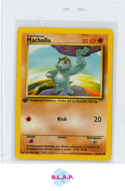 MACHOLLO POKEMON 52/102 1ST EDITION BASE SET 1999 GERMAN - Image 1