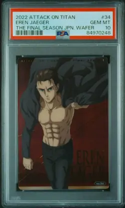 Eren Jaeger Attack On Titan Wafer Card PSA 10 Gem Mint Bandai Authentication - Image 1