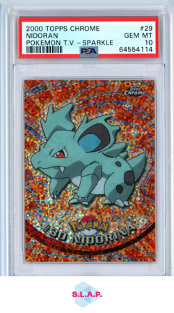 NIDORAN POKEMON T.V.-SPARKLE TOPPS CHROME POKEMON T.V. 2000 29 PSA 10 - Image 1