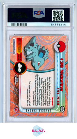 NIDORAN POKEMON T.V.-SPARKLE TOPPS CHROME POKEMON T.V. 2000 29 PSA 10 - Image 2