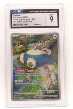 2023 Pokemon Black Star Promo 51 Snorlax 151 Elite Trainer Box CGC Mint 9 - Image 1