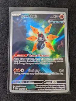 Pokemon TCG Iron Moth 187/182 SV04: Paradox Rift Holo NM Full Art Secret Rare - Image 2