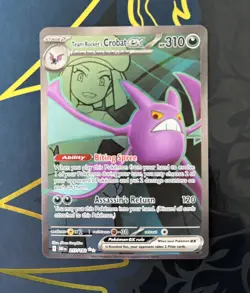 🌎 🚚 Team Rocket's CROBAT EX 217/182 Destined Rivals Full Art Pokemon TCG NM/M - Image 2