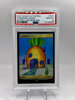 Command Tower 7012 Rainbow Foil Secret Lair X SpongeBob MTG PSA 10 Gem Mint - Image 1