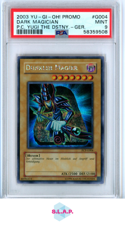 DARK MAGICIAN P.C. YUGI THE DSTNY-GER. YU-GI-OH! PROMO 2003 G004 PSA 9 - Image 1