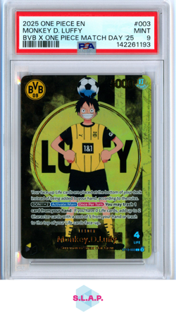 MONKEY D. LUFFY BVB X ONE PIECE MATCH DAY '25 ONE PIECE PROMOS 2025 003 PSA 9 - Image 1