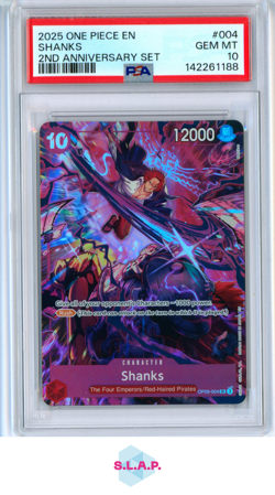 SHANKS ONE PIECE ENGLISH VERSION 2ND ANNIVERSARY SET 2025 004 PSA 10 - Image 1