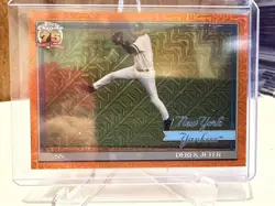 2026 Topps Series 1 DEREK JETER Silver Pack Chrome Orange Refractor Card 17/25 - Image 1