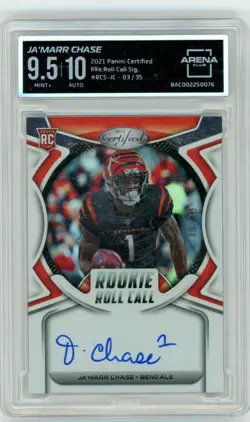 Arena 9.5 2021 Certified Jamarr Chase Roll Call On Card Auto RC /35 Bengals - Image 1