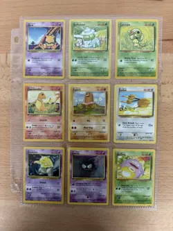 Lp/HP (Unlimited) COMPLETE Pokemon BASE Set 37 Card COMMON Non-Holo 102 - Image 2