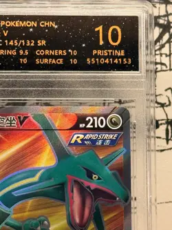 Pokemon Rayquaza V 145/132 Full Art Rare 2024 RPA 10 Pristine Chinese Card - Image 3