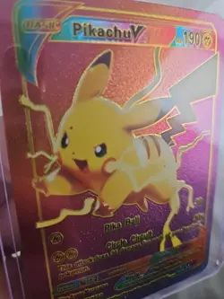 Pikachu V Rainbow Foil Fan Art Textured Collector Card Pika Ball - Image 4