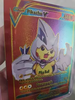 Pikachu V Rainbow Foil Fan Art Textured Collector Card 087/080 - Image 4