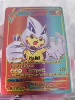 Pikachu V Rainbow Foil Fan Art Textured Collector Card 087/080 - Image 5