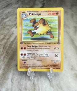 Pokemon TCG Primeape 1st Edition Jungle, Card 43/64, Uncommon, Vintage LP - Image 1