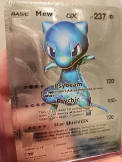 Mew GX Silver Foil Fan Art Vinyl Collector Pokemon Card 18/20 - Image 3